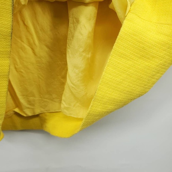 J Crew Factory Yellow Canary Textured Cotton Dress Pockets Lined 2 - Picture 8 of 14